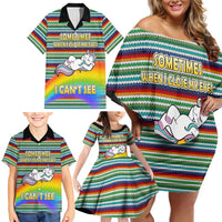 Funny Unicorn Sometimes When I Close My Eyes Christmas Family Matching Off Shoulder Short Dress and Hawaiian Shirt Xmas Holiday Patterns - Wonder Print Shop