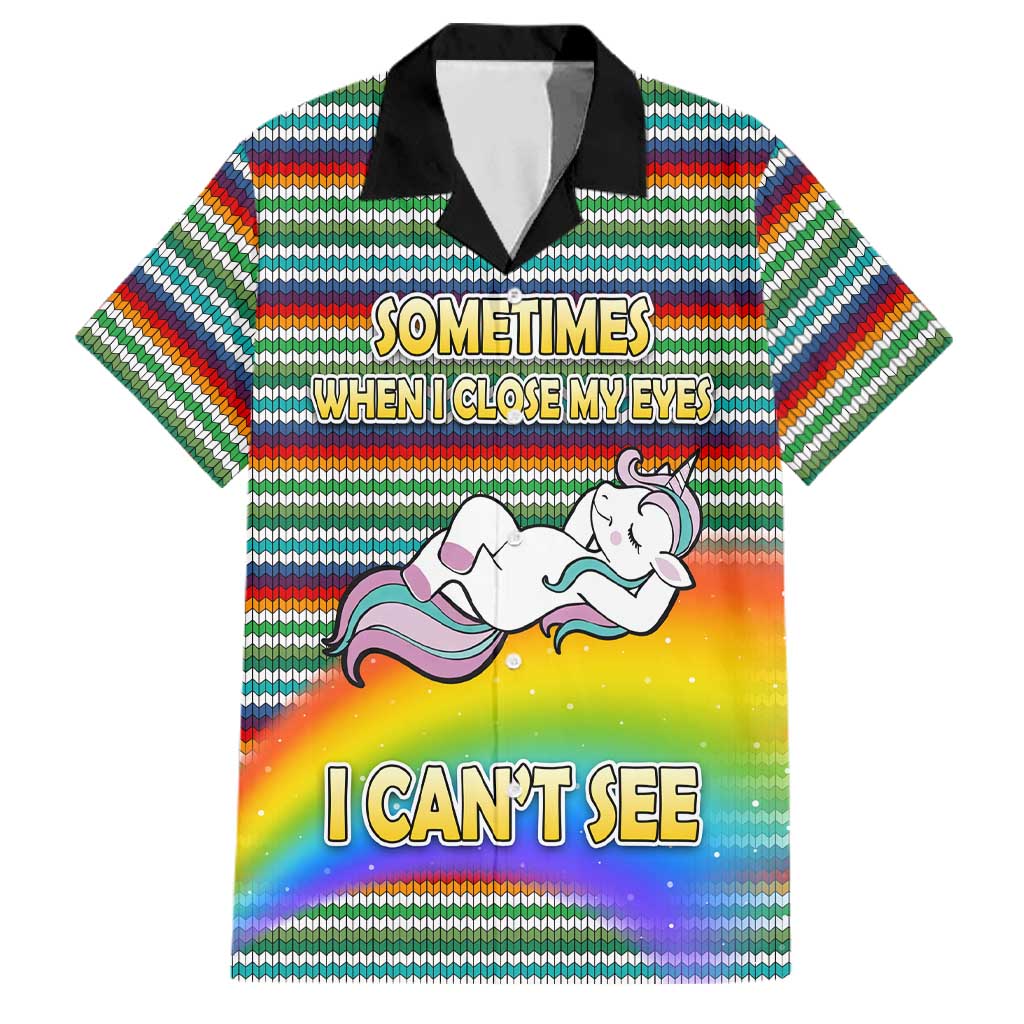Funny Unicorn Sometimes When I Close My Eyes Christmas Family Matching Summer Maxi Dress and Hawaiian Shirt Xmas Holiday Patterns - Wonder Print Shop
