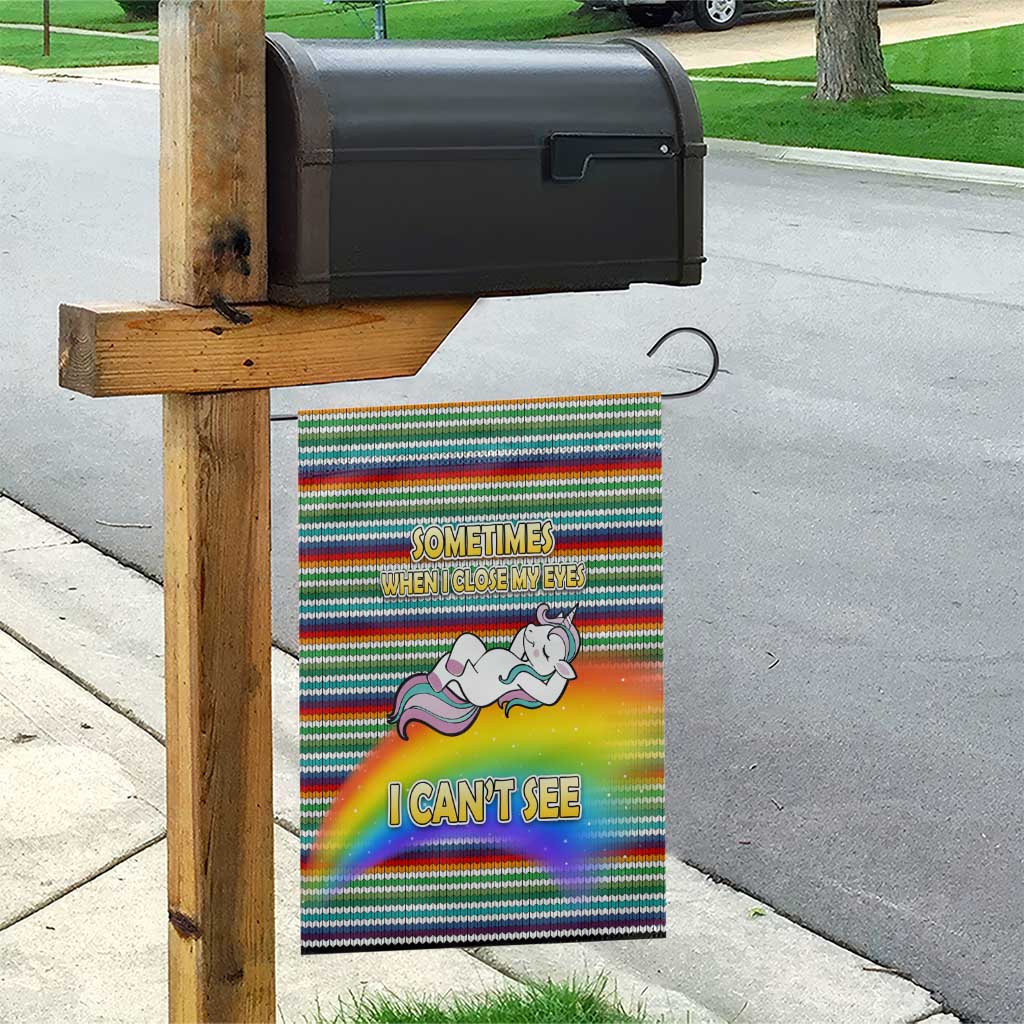 Funny Unicorn Sometimes When I Close My Eyes Christmas Garden Flag Xmas Holiday Patterns - Wonder Print Shop