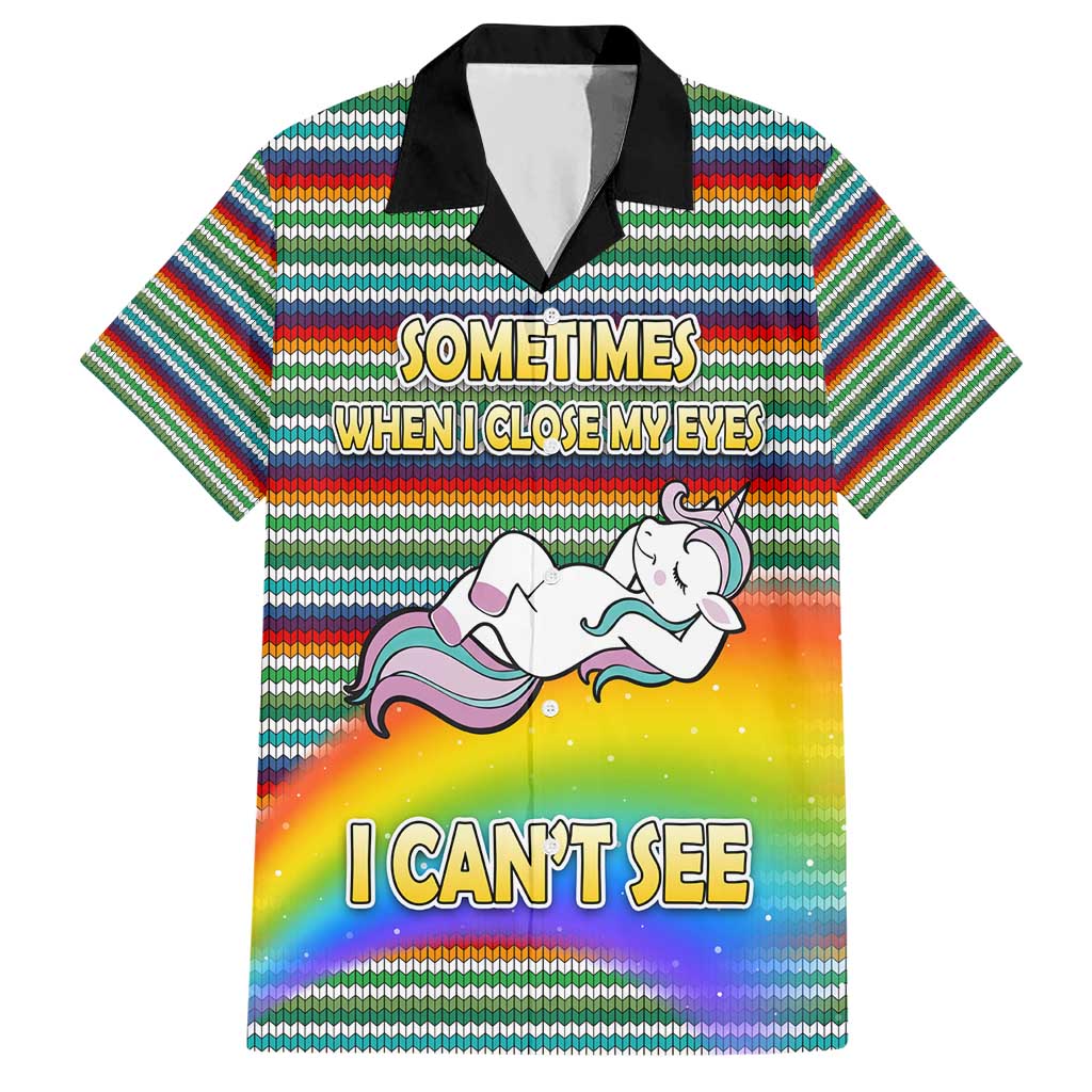 Funny Unicorn Sometimes When I Close My Eyes Christmas Hawaiian Shirt Xmas Holiday Patterns - Wonder Print Shop