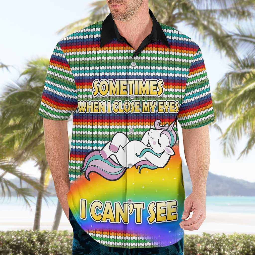 Funny Unicorn Sometimes When I Close My Eyes Christmas Hawaiian Shirt Xmas Holiday Patterns - Wonder Print Shop