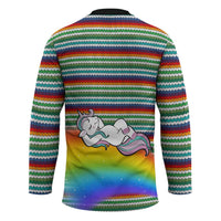 Funny Unicorn Sometimes When I Close My Eyes Christmas Hockey Jersey Xmas Holiday Patterns - Wonder Print Shop