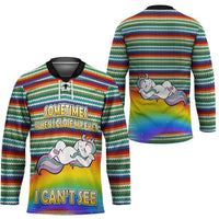Funny Unicorn Sometimes When I Close My Eyes Christmas Hockey Jersey Xmas Holiday Patterns - Wonder Print Shop