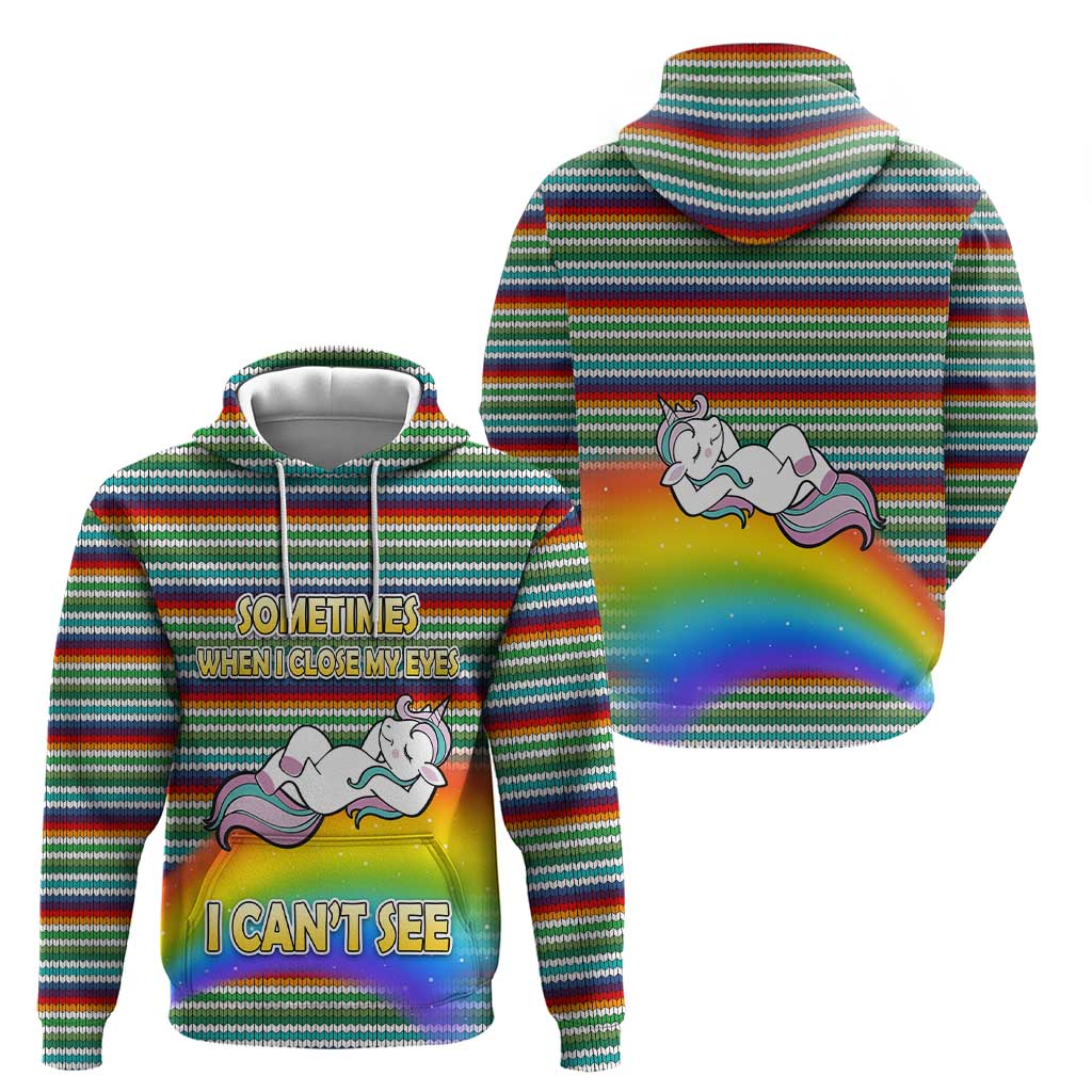 Funny Unicorn Sometimes When I Close My Eyes Christmas Hoodie Xmas Holiday Patterns - Wonder Print Shop