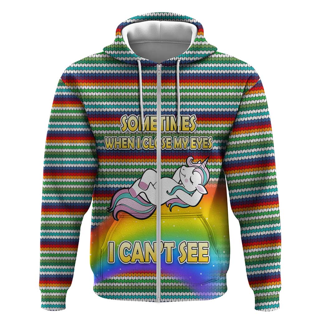 Funny Unicorn Sometimes When I Close My Eyes Christmas Hoodie Xmas Holiday Patterns - Wonder Print Shop