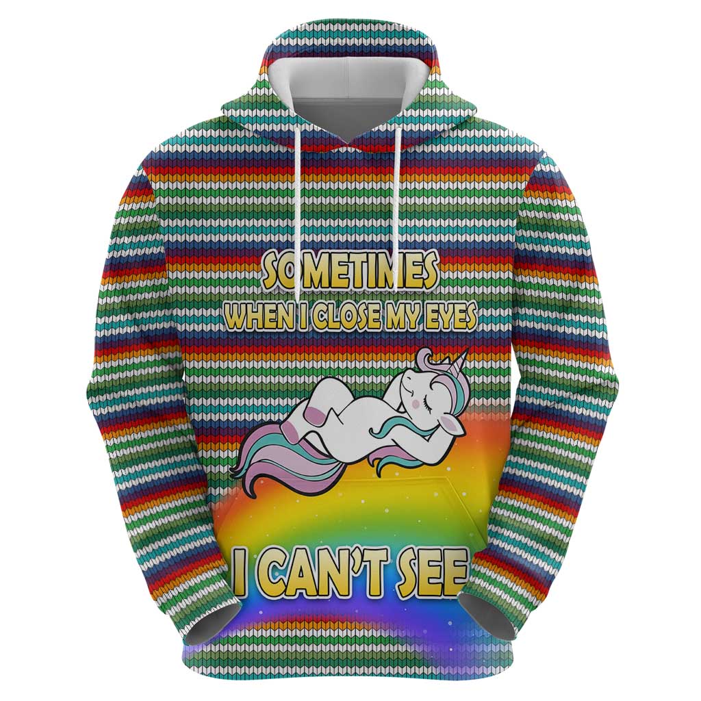 Funny Unicorn Sometimes When I Close My Eyes Christmas Hoodie Xmas Holiday Patterns - Wonder Print Shop