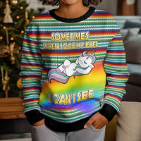 Funny Unicorn Sometimes When I Close My Eyes Christmas Kid Ugly Christmas Sweater Xmas Holiday Patterns - Wonder Print Shop