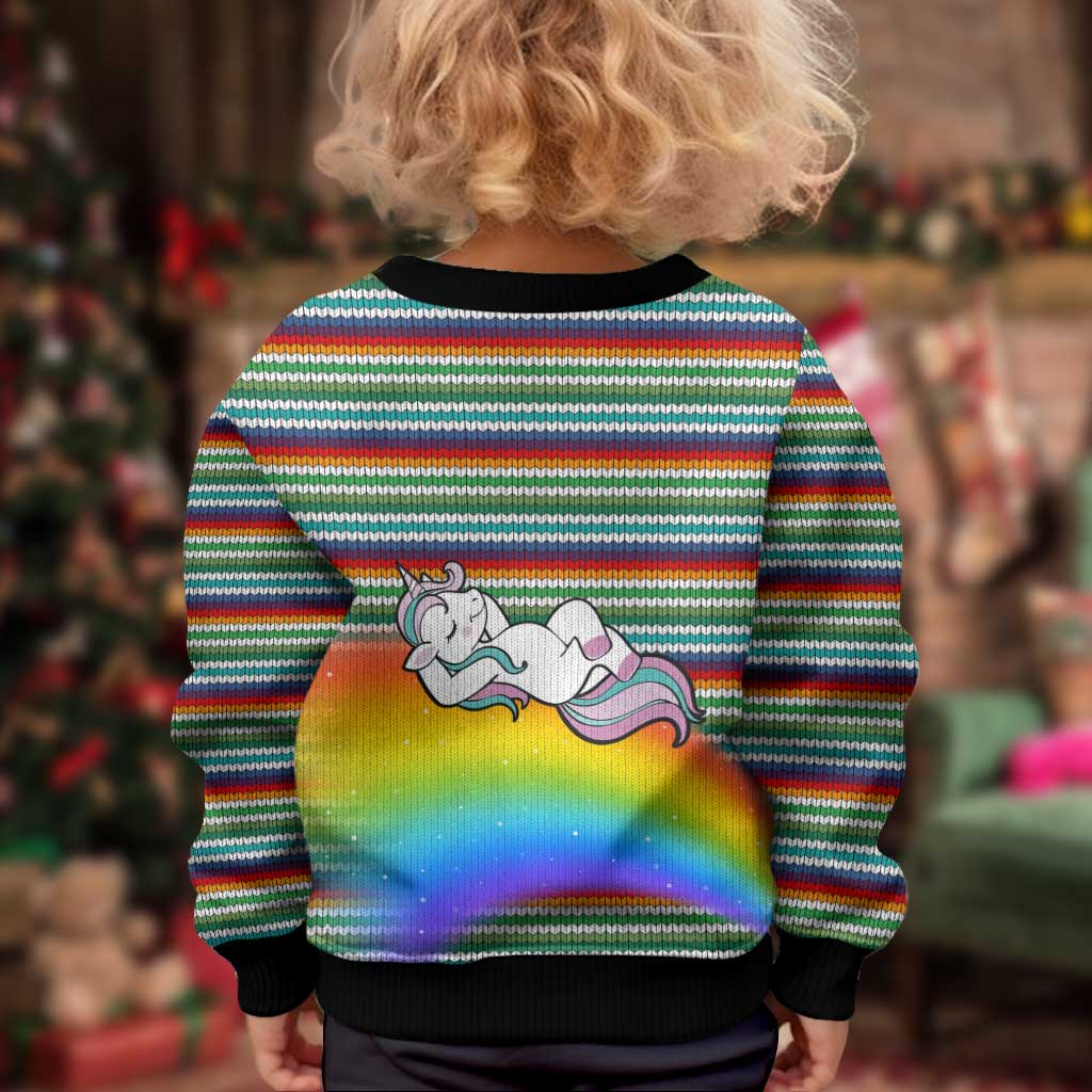 Funny Unicorn Sometimes When I Close My Eyes Christmas Kid Ugly Christmas Sweater Xmas Holiday Patterns - Wonder Print Shop