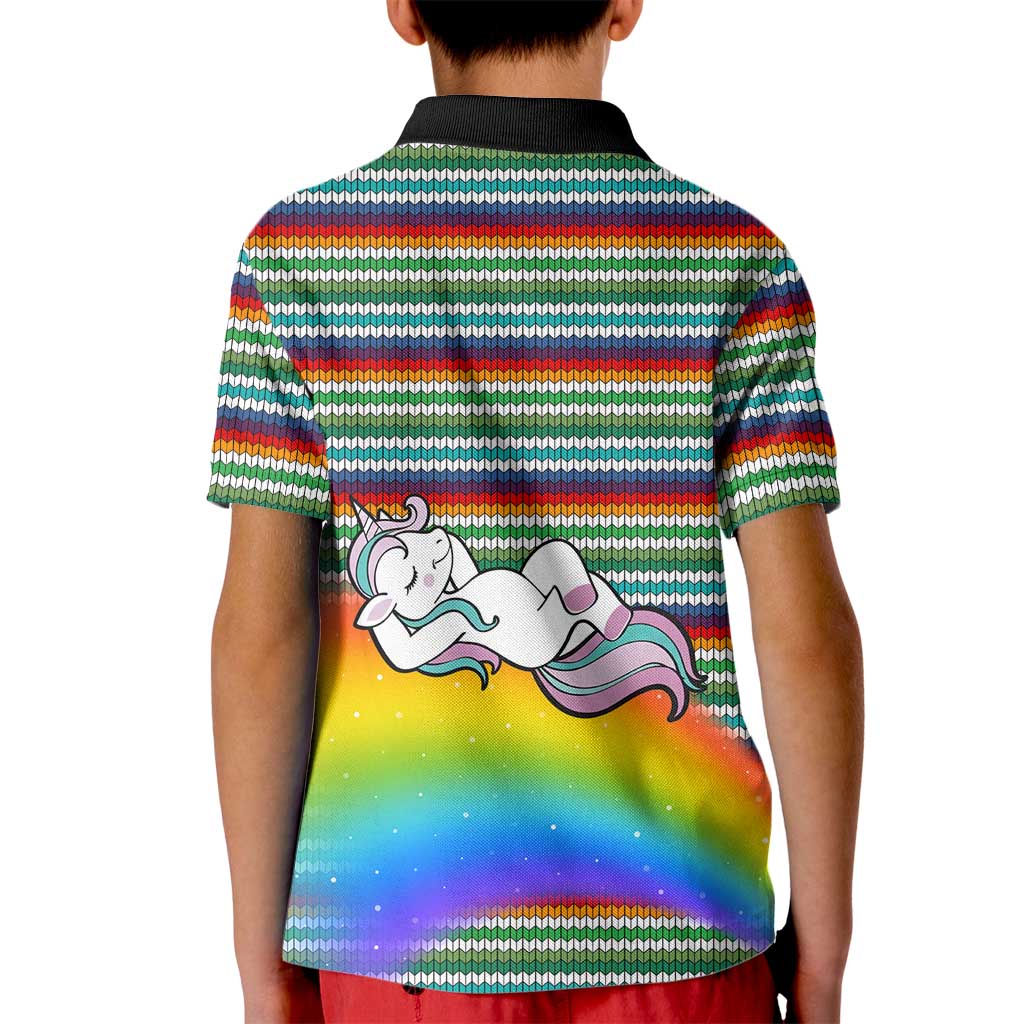 Funny Unicorn Sometimes When I Close My Eyes Christmas Kid Polo Shirt Xmas Holiday Patterns - Wonder Print Shop