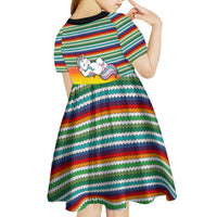 Funny Unicorn Sometimes When I Close My Eyes Christmas Kid Short Sleeve Dress Xmas Holiday Patterns - Wonder Print Shop