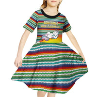 Funny Unicorn Sometimes When I Close My Eyes Christmas Kid Short Sleeve Dress Xmas Holiday Patterns - Wonder Print Shop