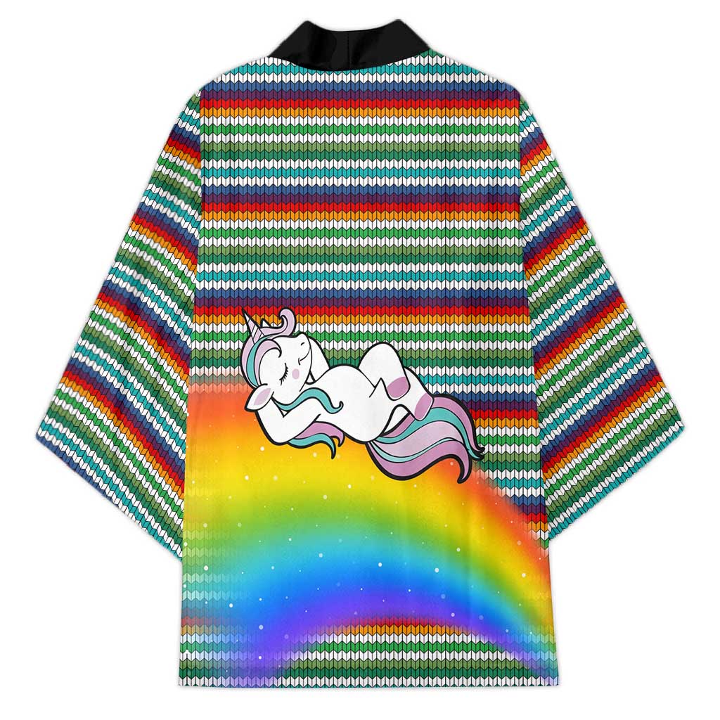Funny Unicorn Sometimes When I Close My Eyes Christmas Kimono Xmas Holiday Patterns - Wonder Print Shop