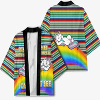 Funny Unicorn Sometimes When I Close My Eyes Christmas Kimono Xmas Holiday Patterns - Wonder Print Shop