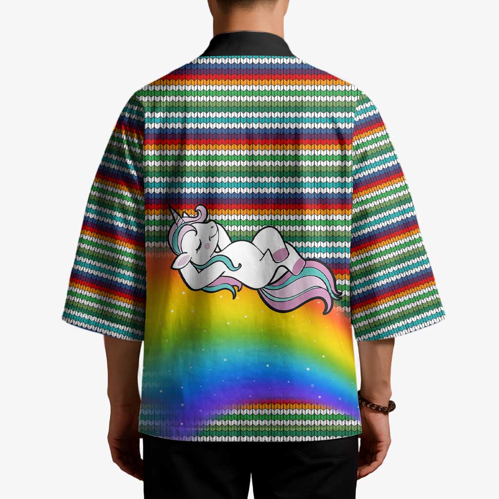 Funny Unicorn Sometimes When I Close My Eyes Christmas Kimono Xmas Holiday Patterns - Wonder Print Shop