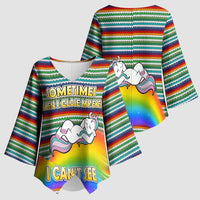 Funny Unicorn Sometimes When I Close My Eyes Christmas Kimono Sleeve Blouse Xmas Holiday Patterns - Wonder Print Shop