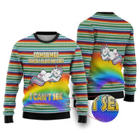 Funny Unicorn Sometimes When I Close My Eyes Christmas Ugly Christmas Sweater Xmas Holiday Patterns - Wonder Print Shop