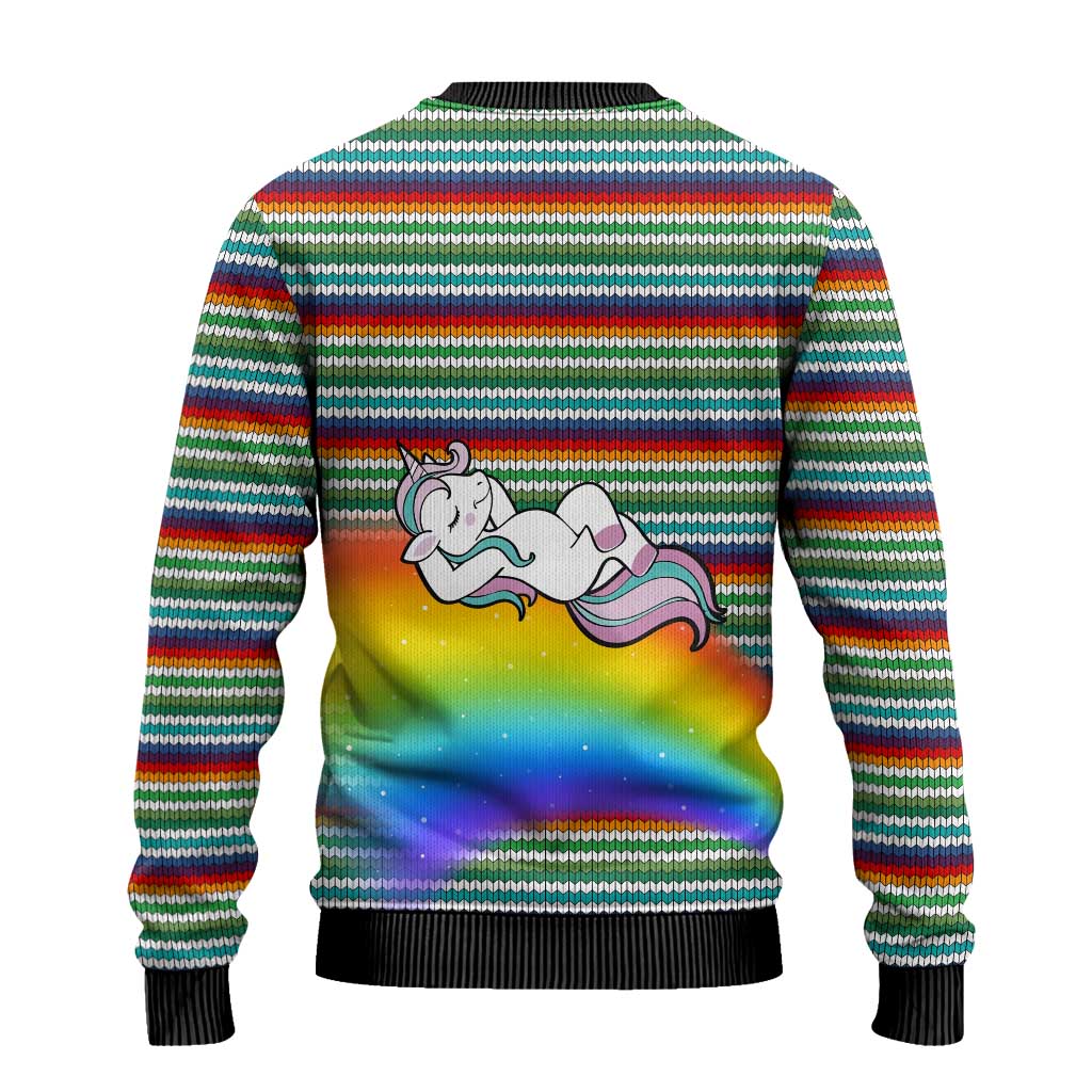Funny Unicorn Sometimes When I Close My Eyes Christmas Ugly Christmas Sweater Xmas Holiday Patterns - Wonder Print Shop