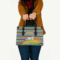 Funny Unicorn Sometimes When I Close My Eyes Christmas Leather Bag Xmas Holiday Patterns - Wonder Print Shop