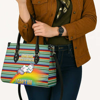 Funny Unicorn Sometimes When I Close My Eyes Christmas Leather Bag Xmas Holiday Patterns - Wonder Print Shop