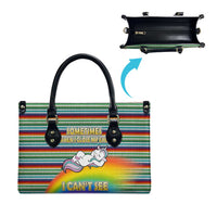Funny Unicorn Sometimes When I Close My Eyes Christmas Leather Bag Xmas Holiday Patterns - Wonder Print Shop