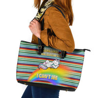 Funny Unicorn Sometimes When I Close My Eyes Christmas Leather Tote Bag Xmas Holiday Patterns - Wonder Print Shop