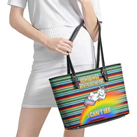 Funny Unicorn Sometimes When I Close My Eyes Christmas Leather Tote Bag Xmas Holiday Patterns - Wonder Print Shop