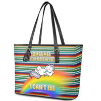 Funny Unicorn Sometimes When I Close My Eyes Christmas Leather Tote Bag Xmas Holiday Patterns - Wonder Print Shop