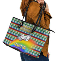 Funny Unicorn Sometimes When I Close My Eyes Christmas Leather Tote Bag Xmas Holiday Patterns - Wonder Print Shop