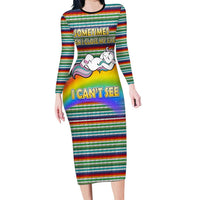 Funny Unicorn Sometimes When I Close My Eyes Christmas Long Sleeve Bodycon Dress Xmas Holiday Patterns - Wonder Print Shop