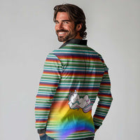Funny Unicorn Sometimes When I Close My Eyes Christmas Long Sleeve Polo Shirt Xmas Holiday Patterns - Wonder Print Shop