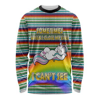 Funny Unicorn Sometimes When I Close My Eyes Christmas Long Sleeve Shirt Xmas Holiday Patterns - Wonder Print Shop