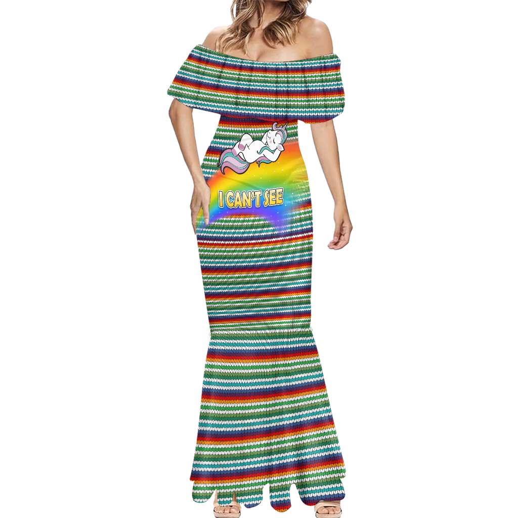 Funny Unicorn Sometimes When I Close My Eyes Christmas Mermaid Dress Xmas Holiday Patterns - Wonder Print Shop