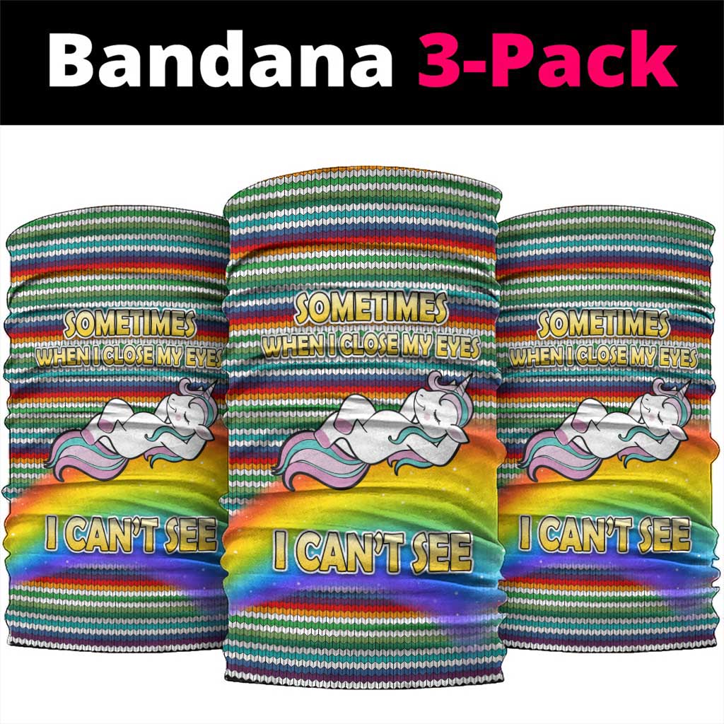 Funny Unicorn Sometimes When I Close My Eyes Christmas Neck Gaiter Xmas Holiday Patterns - Wonder Print Shop