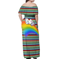 Funny Unicorn Sometimes When I Close My Eyes Christmas Off Shoulder Maxi Dress Xmas Holiday Patterns - Wonder Print Shop