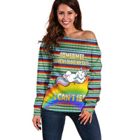 Funny Unicorn Sometimes When I Close My Eyes Christmas Off Shoulder Sweater Xmas Holiday Patterns - Wonder Print Shop