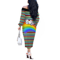 Funny Unicorn Sometimes When I Close My Eyes Christmas Off The Shoulder Long Sleeve Dress Xmas Holiday Patterns - Wonder Print Shop