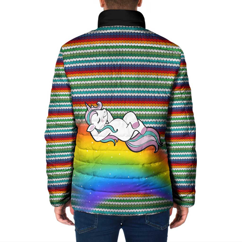 Funny Unicorn Sometimes When I Close My Eyes Christmas Padded Jacket Xmas Holiday Patterns - Wonder Print Shop