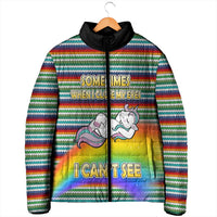 Funny Unicorn Sometimes When I Close My Eyes Christmas Padded Jacket Xmas Holiday Patterns - Wonder Print Shop