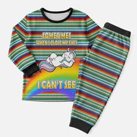 Funny Unicorn Sometimes When I Close My Eyes Christmas Pajama Set Xmas Holiday Patterns - Wonder Print Shop