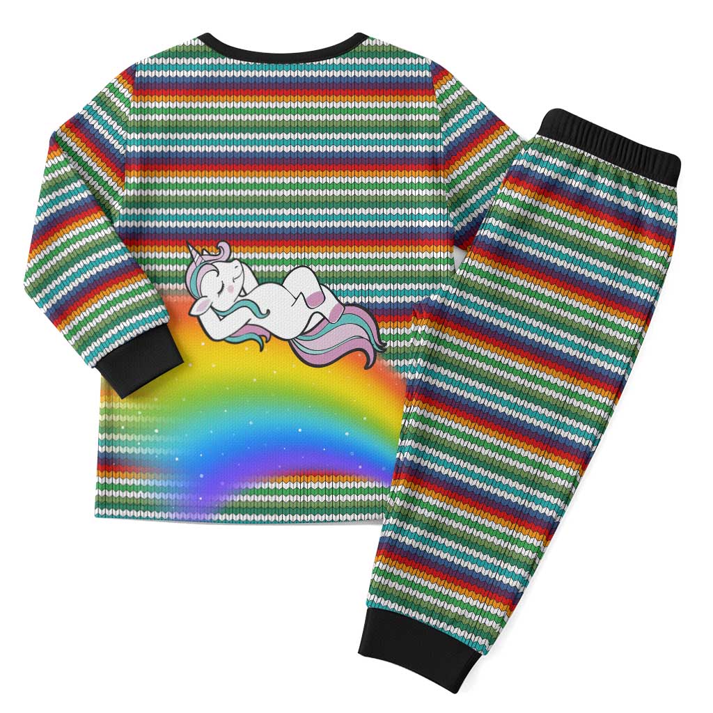 Funny Unicorn Sometimes When I Close My Eyes Christmas Pajama Set Xmas Holiday Patterns - Wonder Print Shop