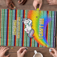 Funny Unicorn Sometimes When I Close My Eyes Christmas Puzzle Xmas Holiday Patterns - Wonder Print Shop