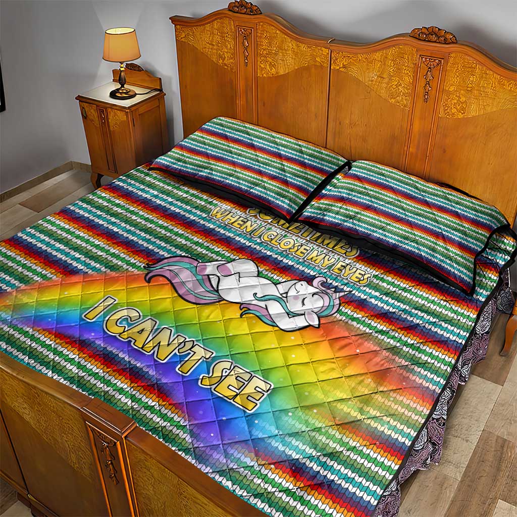 Funny Unicorn Sometimes When I Close My Eyes Christmas Quilt Bed Set Xmas Holiday Patterns - Wonder Print Shop