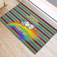 Funny Unicorn Sometimes When I Close My Eyes Christmas Rubber Doormat Xmas Holiday Patterns - Wonder Print Shop
