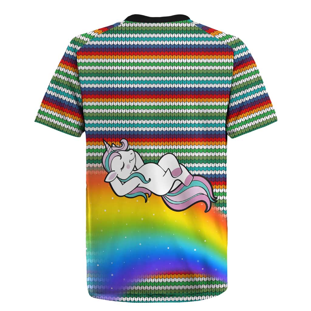 Funny Unicorn Sometimes When I Close My Eyes Christmas Rugby Jersey Xmas Holiday Patterns - Wonder Print Shop