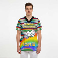 Funny Unicorn Sometimes When I Close My Eyes Christmas Scrub Top Xmas Holiday Patterns - undefined