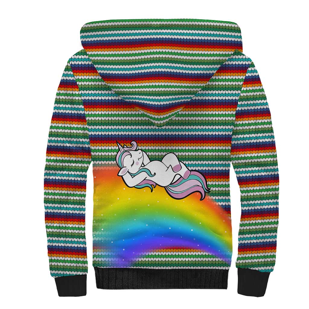 Funny Unicorn Sometimes When I Close My Eyes Christmas Sherpa Hoodie Xmas Holiday Patterns - Wonder Print Shop