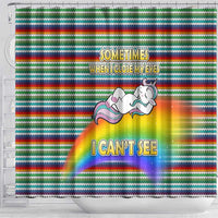 Funny Unicorn Sometimes When I Close My Eyes Christmas Shower Curtain Xmas Holiday Patterns - Wonder Print Shop