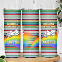 Funny Unicorn Sometimes When I Close My Eyes Christmas Skinny Tumbler Xmas Holiday Patterns - Wonder Print Shop