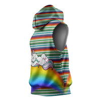 Funny Unicorn Sometimes When I Close My Eyes Christmas Sleeveless Hoodie Xmas Holiday Patterns - Wonder Print Shop