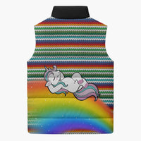 Funny Unicorn Sometimes When I Close My Eyes Christmas Sleeveless Puffer Jacket Xmas Holiday Patterns - Wonder Print Shop